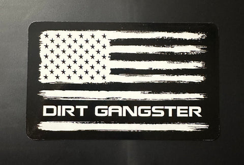 White American Flag Dirt Gangster Sticker